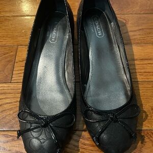 Coach Women's Black Bow Flats